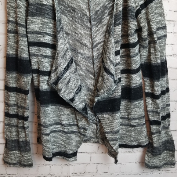 SPOILED black and grey draped front knit cardigan - Picture 3 of 8